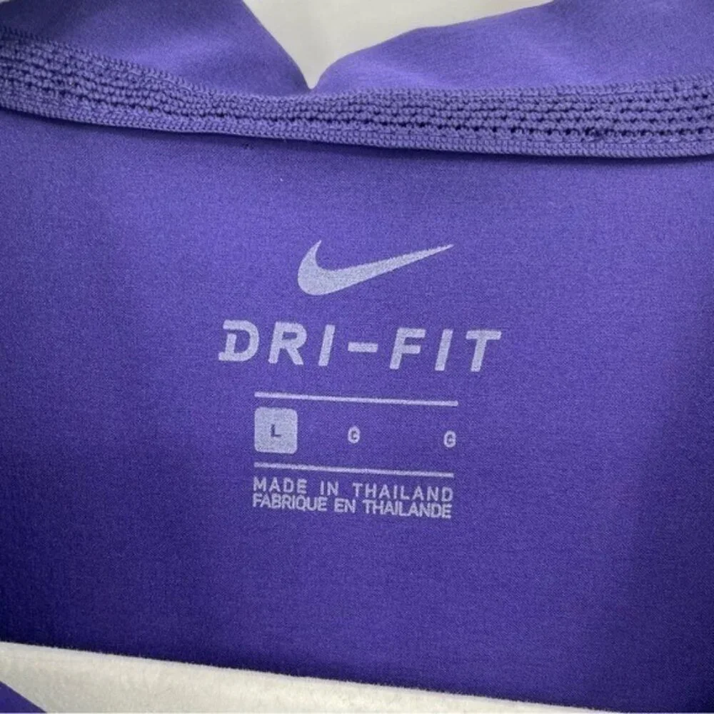 TCU HORNED FROGS NIKE DRY Polo Shirt Sz L Purple Dri-Fit On Field‎ CQ5283